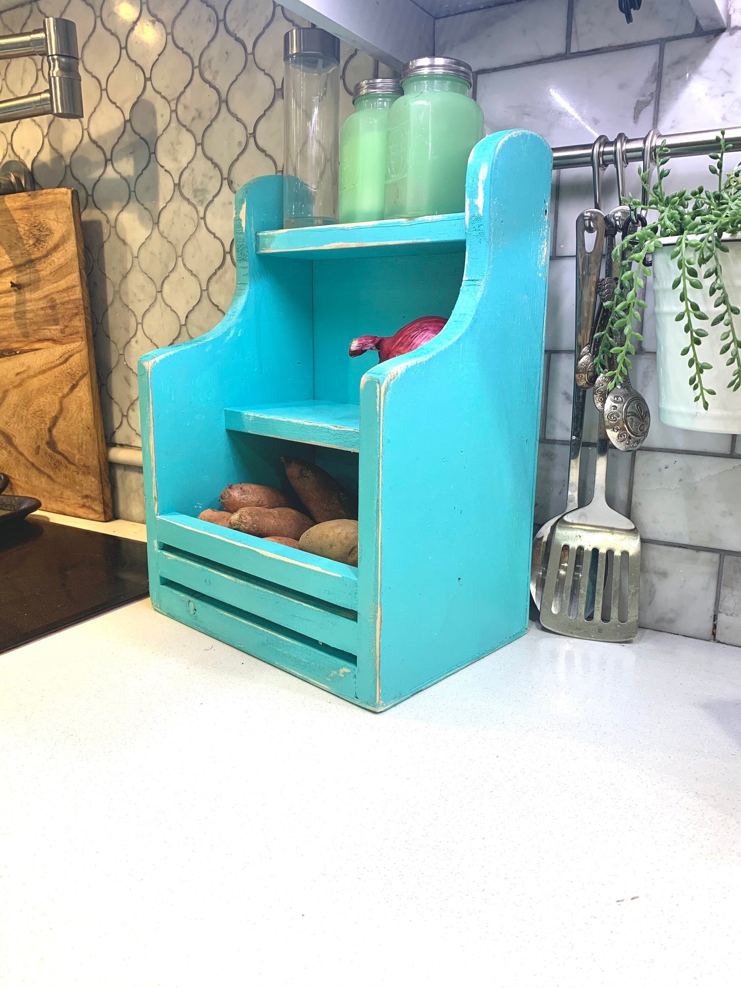 apartment veggie bin, countertop storage, home decor, bathroom organizer,vegetable storage,storage bin,2 piece
