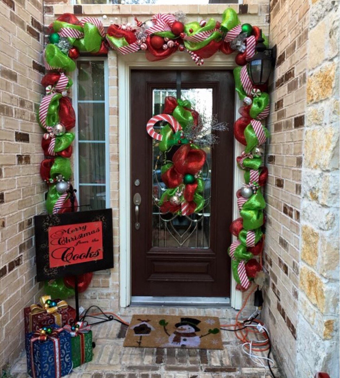 Family last name Door Sign, Stand, Entry Stand & sign Merry Christmas Welcome personalized