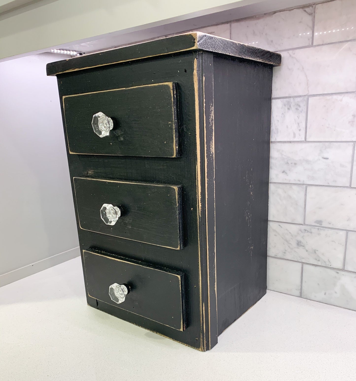 Countertop Blender/ Large Appliance cover,Rustic Blender Cover Cabinet – Farmhouse Apothecary Style – Kitchen Counter Decor – Faux Drawer Wood Box – Hides Small Appliances