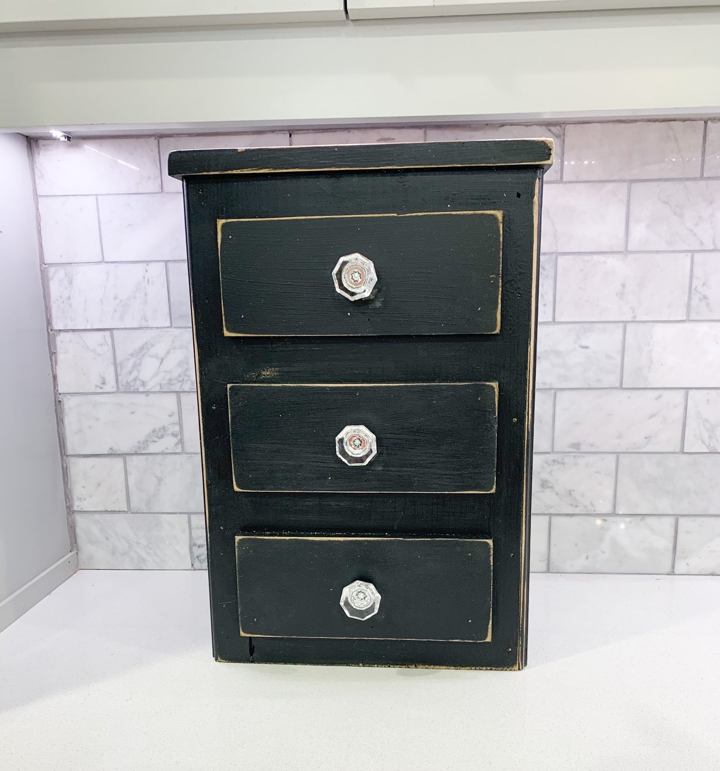 Countertop Blender/ Large Appliance cover,Rustic Blender Cover Cabinet – Farmhouse Apothecary Style – Kitchen Counter Decor – Faux Drawer Wood Box – Hides Small Appliances