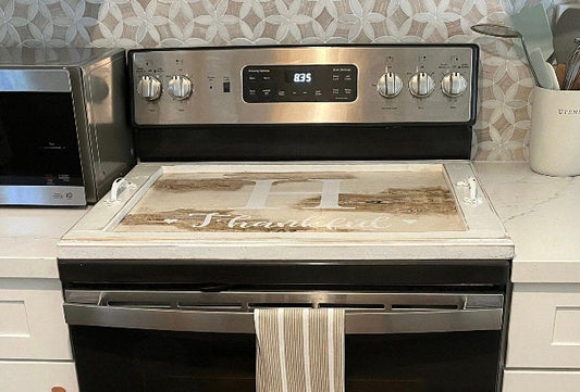 5 STYLES,Stove Top Cover/Gas stove cover,Noodleboard cover,rv stove cover, glass stove cover wood/Custom cooktop cover, Vintage Grain Tray