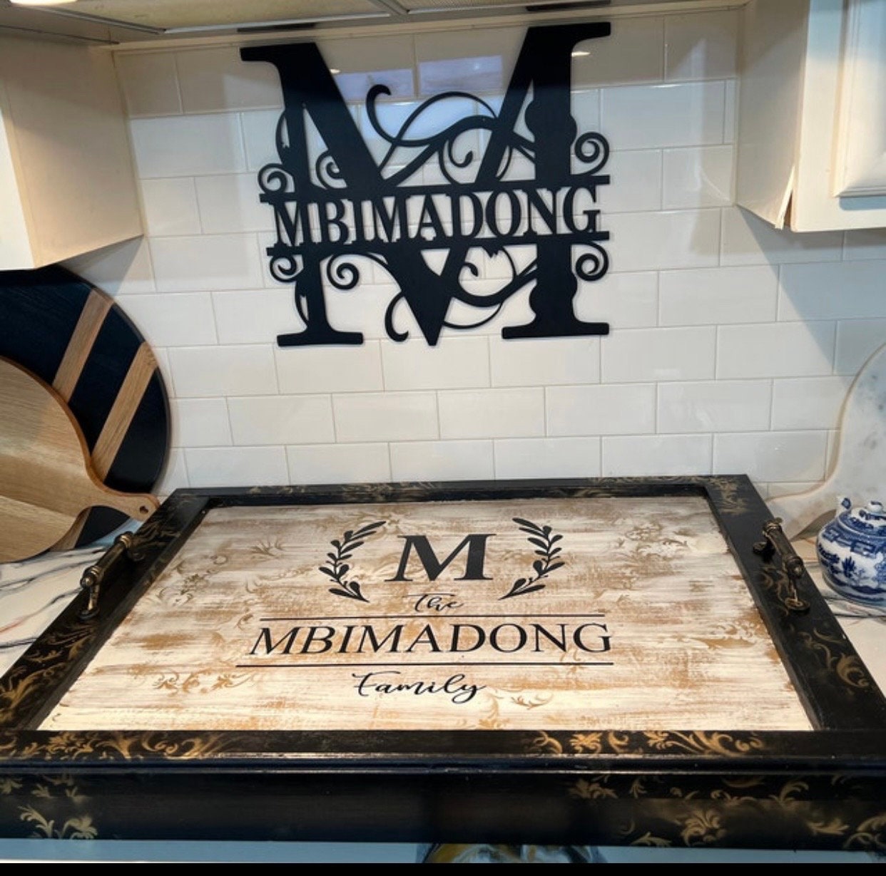 Wood Custom stove cover, Full coverage, gas stove cover, electric stove top cover, modern cover, SURROUND Box Toille Wash Gold or Silver