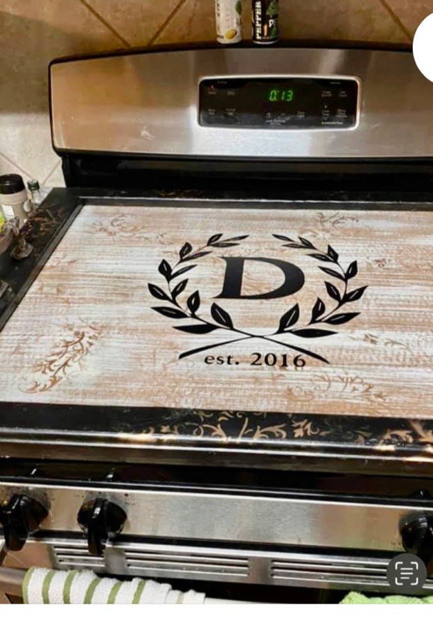 Tray Stove Top Cover/Gas stove cover,Wooden stove top cover,rv stove cover, glass stove cover wood/Custom cooktop cover,Toille Wash finish