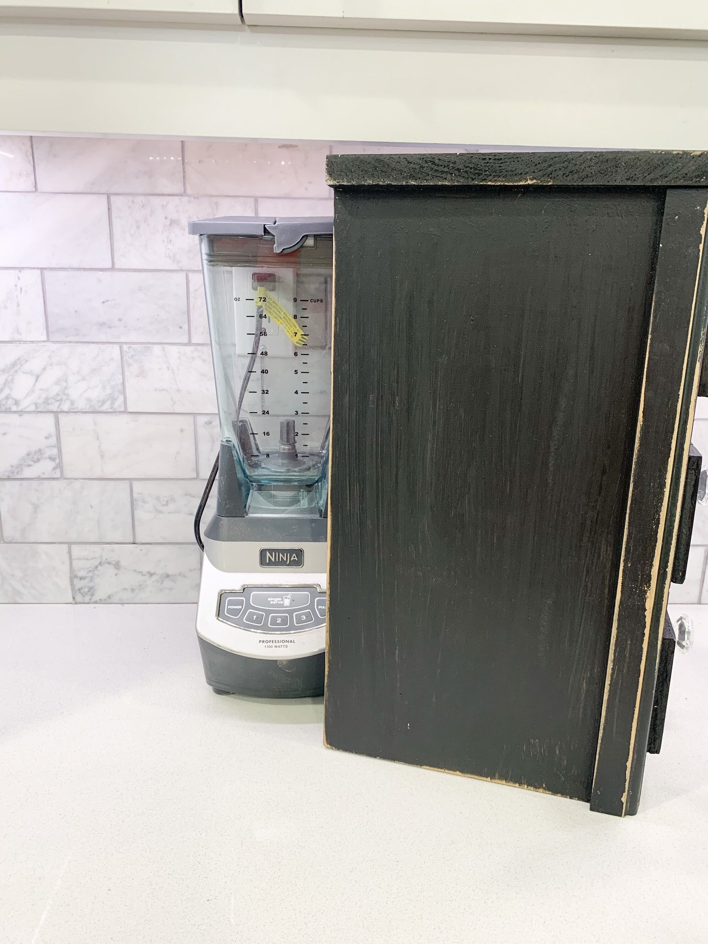 Countertop Blender/ Large Appliance cover,Rustic Blender Cover Cabinet – Farmhouse Apothecary Style – Kitchen Counter Decor – Faux Drawer Wood Box – Hides Small Appliances