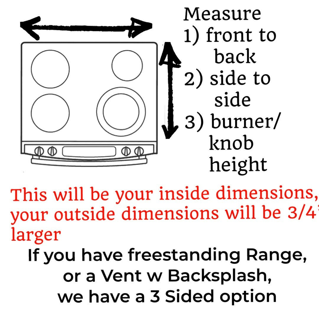 Enclosed stove top cover/Gas stove cover/custom stove cover/ electric stove top cover, noodle board, induction, 5 styles Toille WASH finish